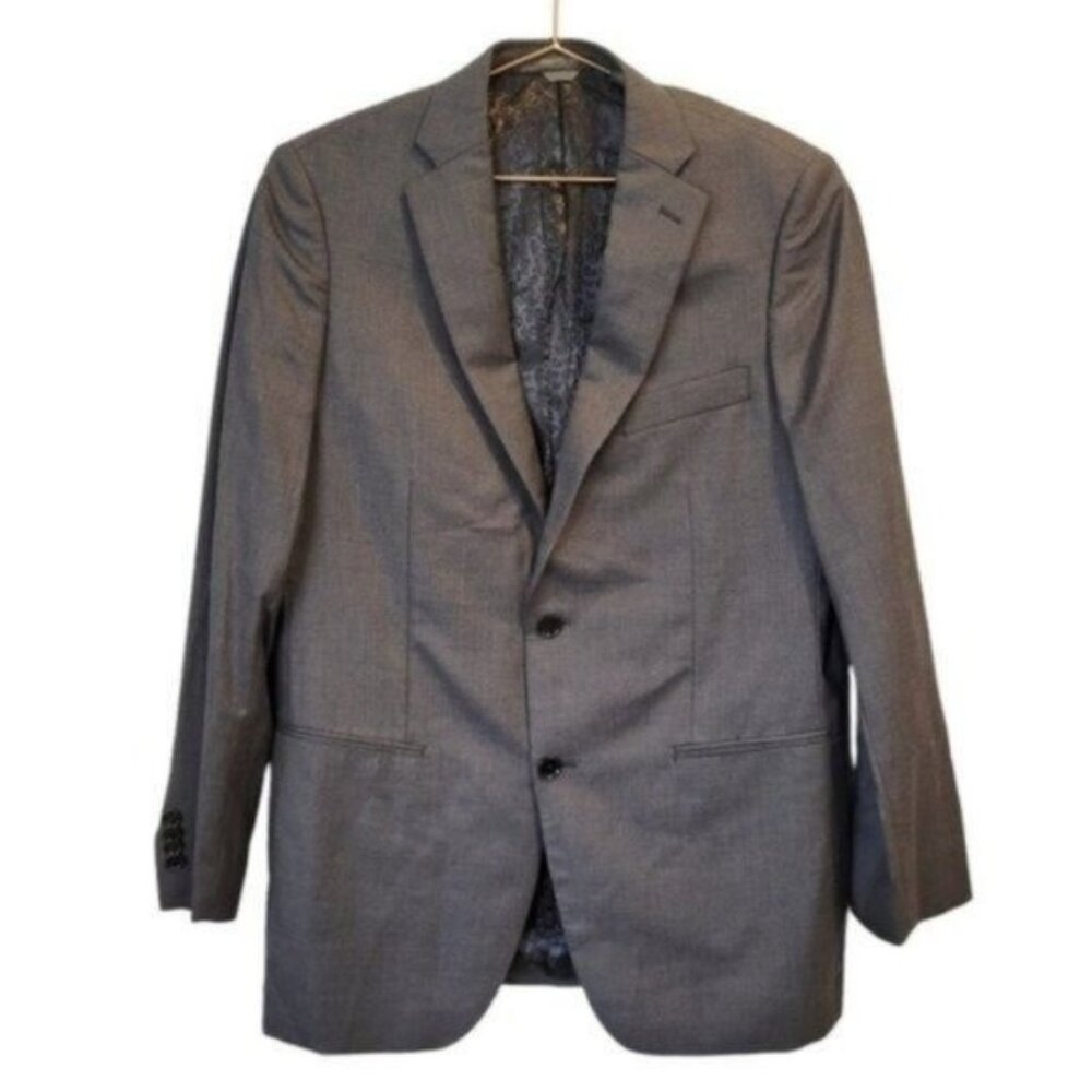 Indochino Wool Cashmere Mens 2 Button Front Blazer Sports Coat Jacket Gray